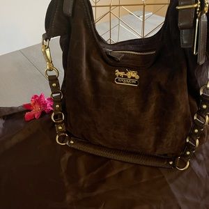 GORGEOUS Coach brown suede hobo- flawless!